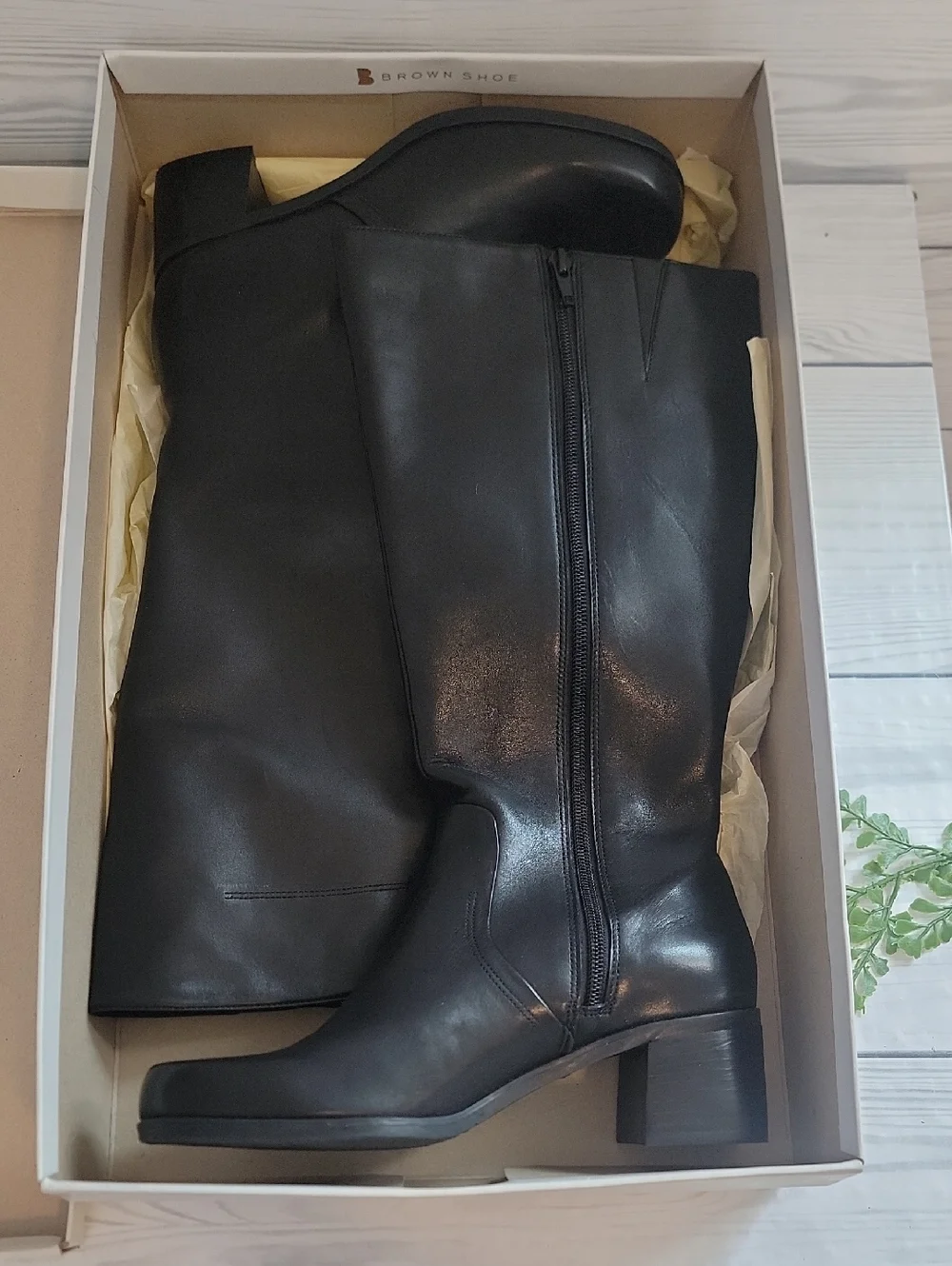 Naturalizer Auburn Hi Plus Knee-High Leather Boots - Black Womens Size 7.5